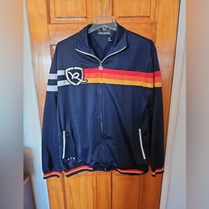 Vintage.  Rocawear Navy Windbreaker with Colorful Stripes